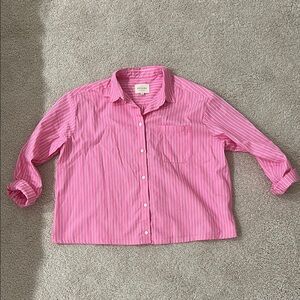 Sèzane Cropped Pink Button Down Shirt